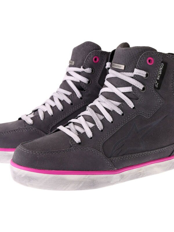 Alpinestars J-6 Waterproof Womens Shoes Light Grey Fuchsia