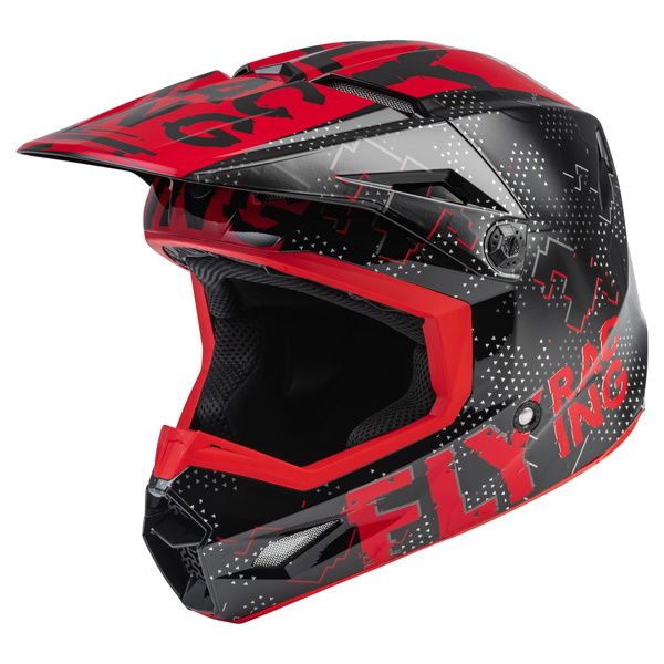 Fly Kinetic Scan Youth MX Helmet Black Red