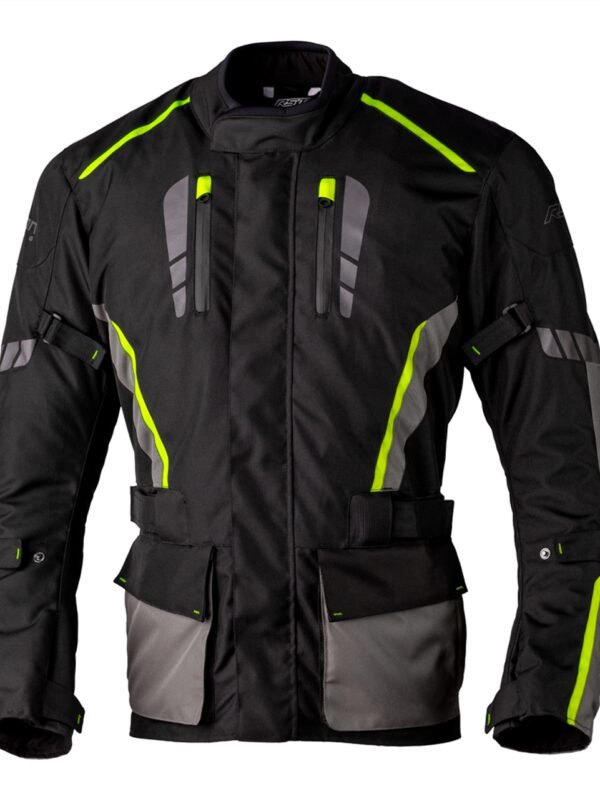 RST Axiom Plus Airbag CE Mens Jacket Black Grey Flo Yellow